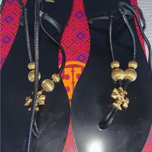 Elegant Black and Gold Women's Sandals